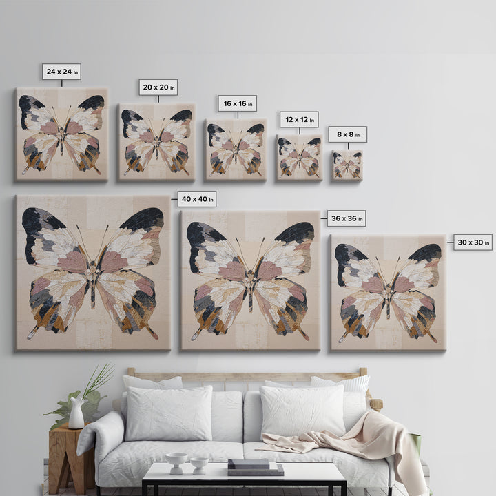 Line Art Butterfly Framed Canvas Print, Line Art, Gallery Decor, Living Room Decor, Fine Art, Line, Home Decor, Wall Decor, LIN-1x1-70