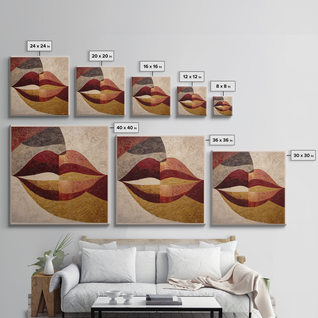 Abstract Lips and Hand Fashion Sketch Canvas Print, Line Art, Luxury Decor, Living Room Decor, Fine Art, Line, Printable, LIN-1x1-90