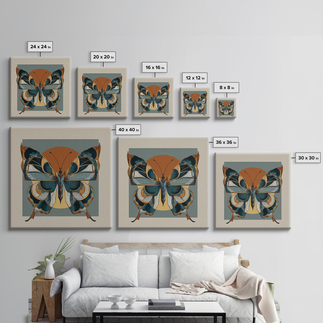 Line Art Butterfly Canvas Print, Line Art, Art Print, Living Room Decor, Abstract Art, Line, Digital Wall Art, LIN-1x1-94
