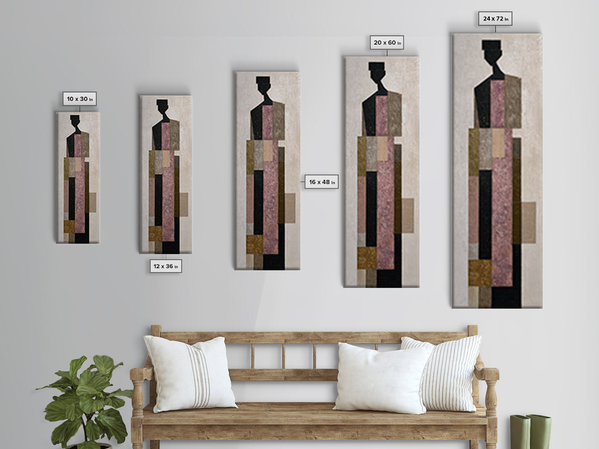 Minimal Eyes and Nose Composition Canvas Print, Line Art, Fine Art Print, Living Room Decor, Abstract Art, Line, Wall Decor, LIN-1x3-2