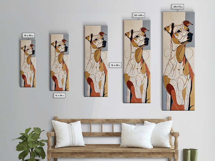 Continuous Line Dog Portrait Canvas Print, Line Art, Canvas Print, Living Room Decor, Oil Painting, Line, Modern Decor, LIN-1x3-25