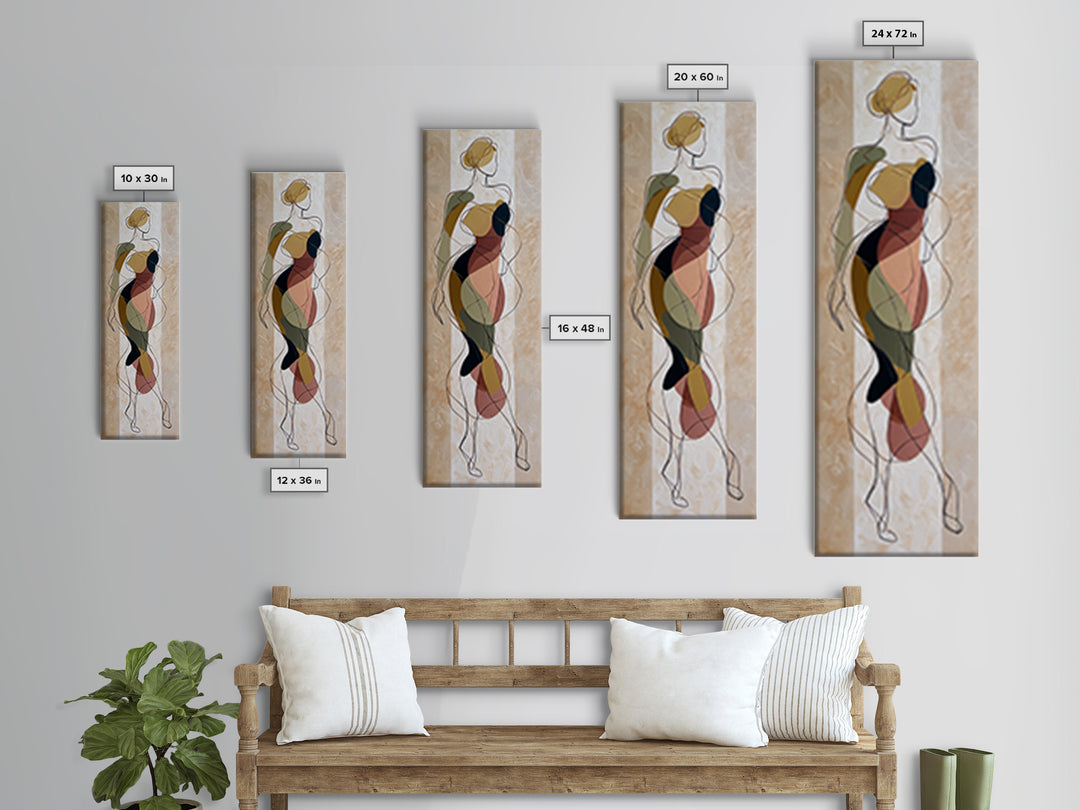 Continuous Line Dancer Canvas Print, Line Art, Modern Decor, Living Room Decor, Abstract Art, Line, Contemporary Art, LIN-1x3-43