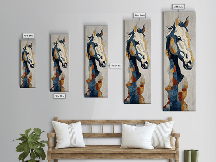 Abstract Horse Formed from Graceful Contour Framed Canvas Print, Line Art, Black and White Art, Living Room Decor, Abstract Art, LIN-1x3-64