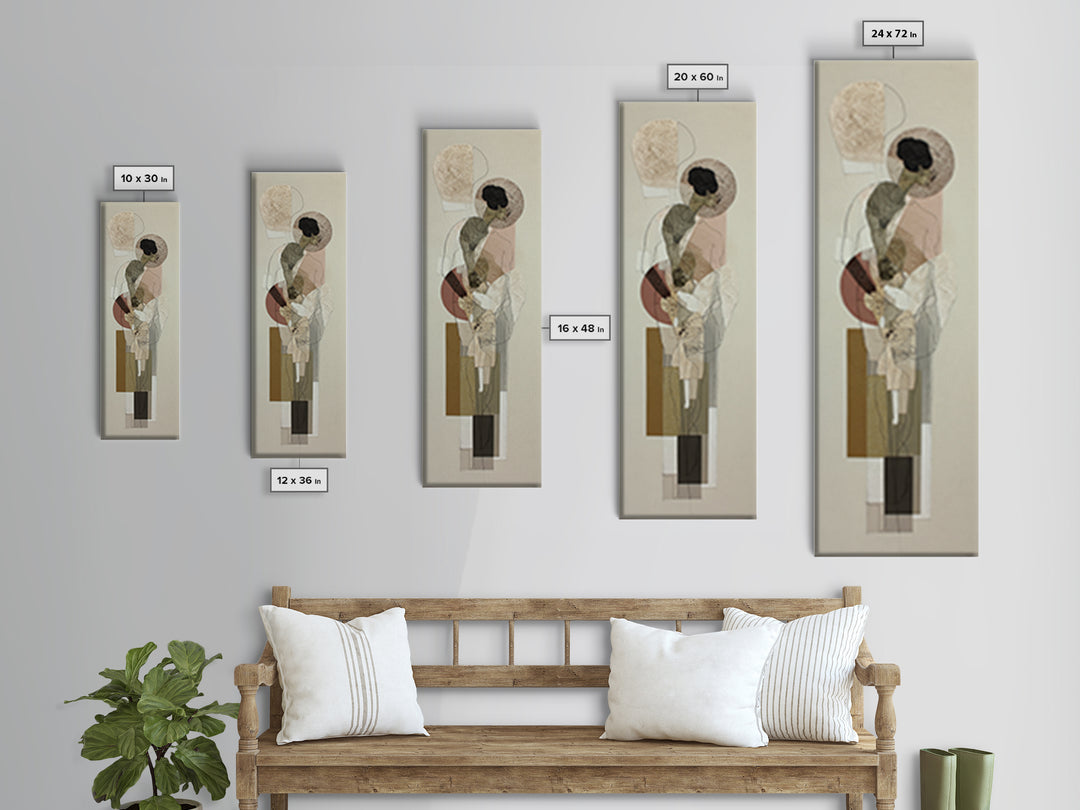 Two Hands Nearly Touching Canvas Print, Line Art, Wall Art Print, Living Room Decor, Abstract Art, Line, Gallery Wall Set, LIN-1x3-65