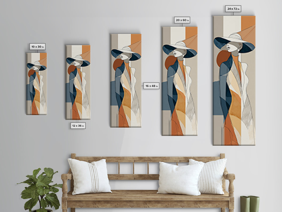 Line Drawing of a Woman Canvas Print, Line Art, Minimalist Wall Art, Living Room Decor, Oil Painting, Line, Fine Art Print, LIN-1x3-7