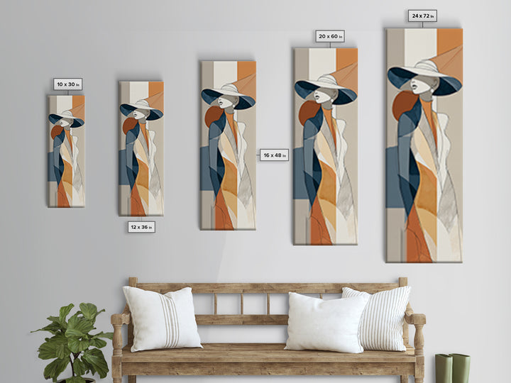 Line Drawing of a Woman Canvas Print, Line Art, Minimalist Wall Art, Living Room Decor, Oil Painting, Line, Fine Art Print, LIN-1x3-7