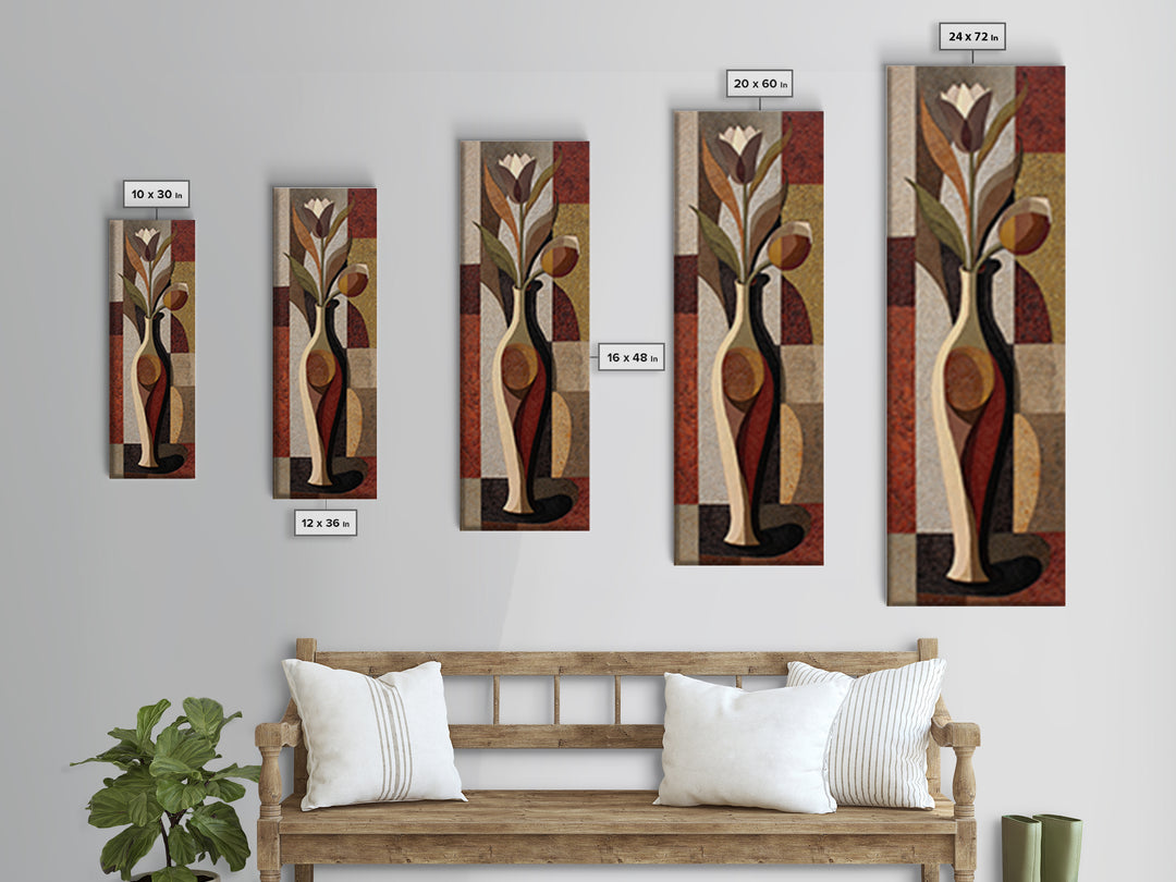 Abstract Vase and Flowers Canvas Print, Line Art, Modern Decor, Living Room Decor, Fine Art, Line, Contemporary Art, Wall Art, LIN-1x3-72
