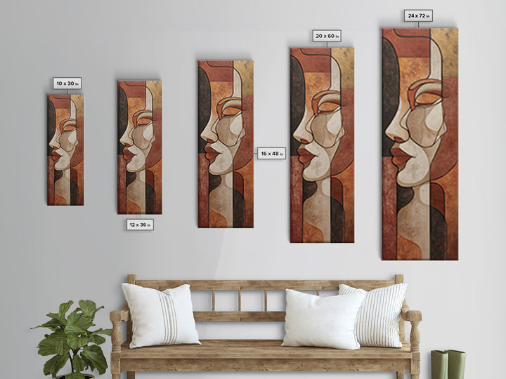 Continuous Line Female Face Canvas Print, Line Art, Living Room Wall Art, Living Room Decor, Oil Painting, Line, LIN-1x3-85