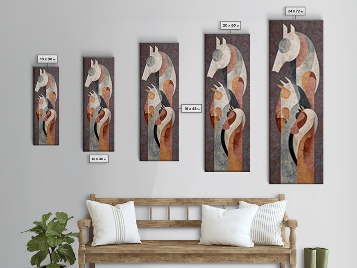 Abstract Horse Formed from Graceful Contour Canvas Print, Line Art, Fine Art Print, Living Room Decor, Abstract Art, Line, LIN-1x3-88
