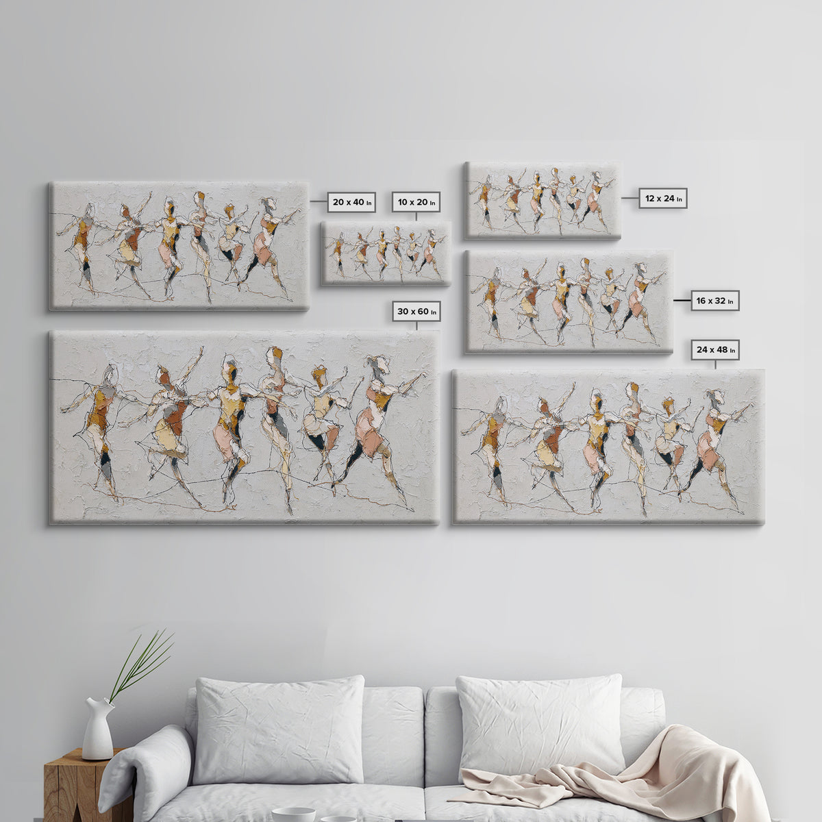 Continuous Line Dancer Framed Canvas Print, Line Art, Boho Wall Decor, Living Room Decor, Fine Art, Line, Black and White Art, LIN-2x1-3