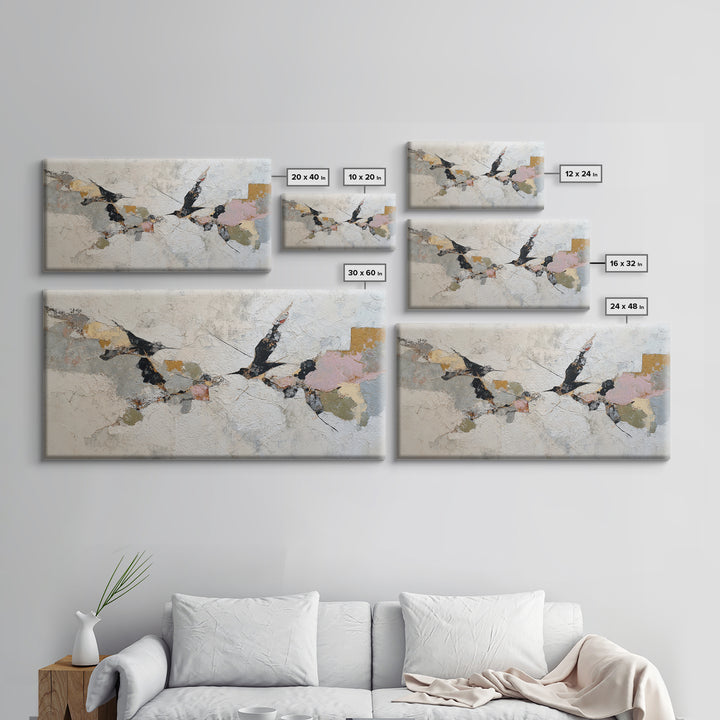 Single Line Bird Framed Canvas Print, Line Art, Modern Art, Living Room Decor, Fine Art, Line, Neutral Decor, Fine Art Print, LIN-2x1-55
