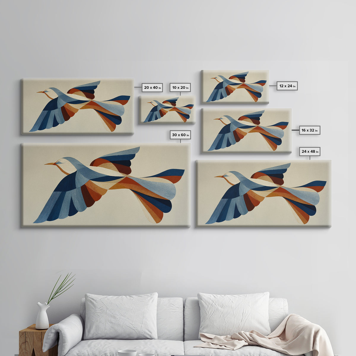Single Line Bird Framed Canvas Print, Line Art, Digital Wall Art, Living Room Decor, Abstract Art, Line, Minimalist Wall Art, LIN-2x1-7