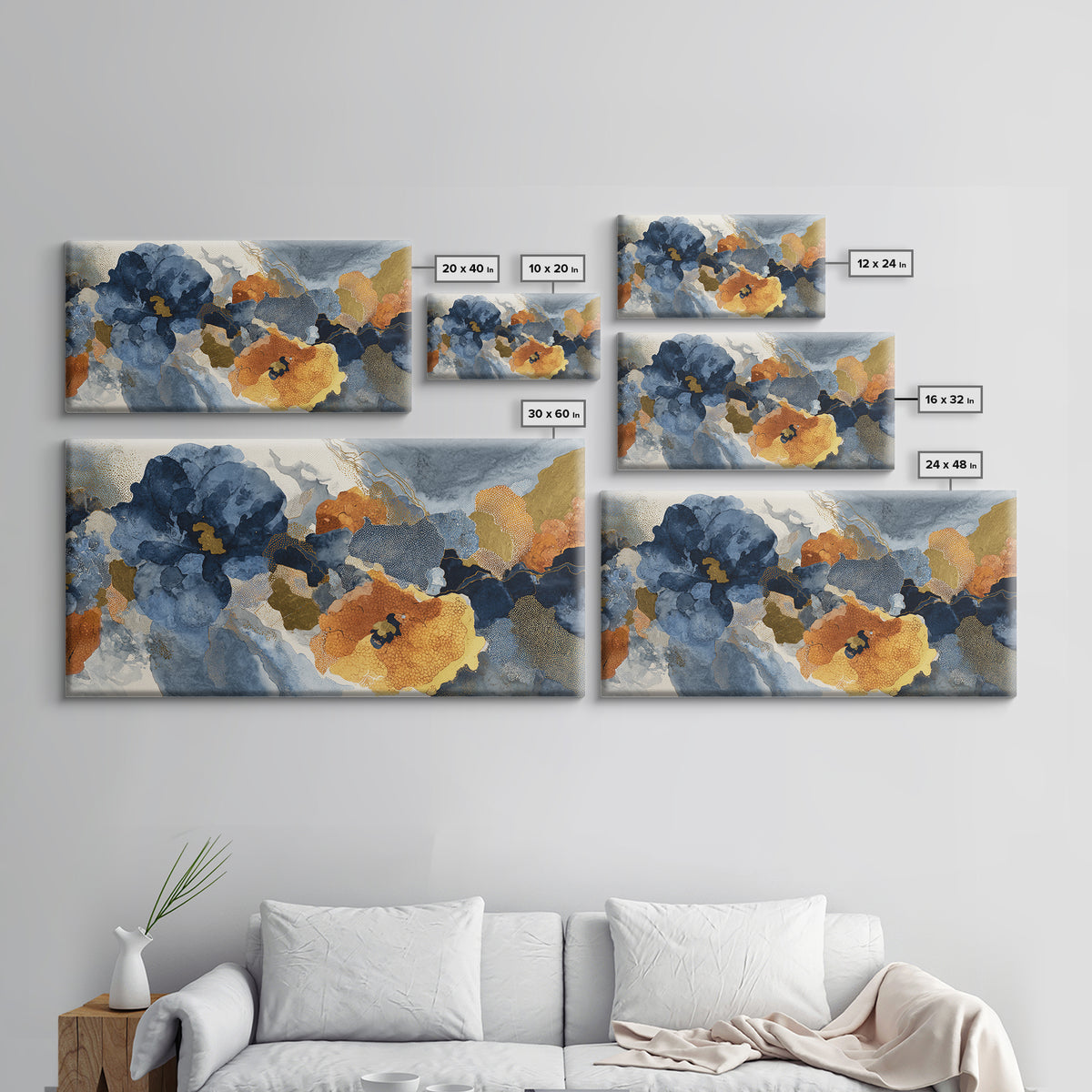 Face and Flower Blended into One Contour Canvas Print, Line Art, Living Room Wall Art, Living Room Decor, Fine Art, Line, LIN-2x1-76