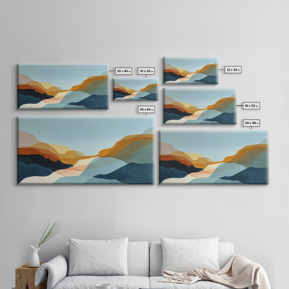 Minimal Eyes and Nose Composition Canvas Print, Line Art, Printable Art, Living Room Decor, Abstract Art, Line, LIN-2x1-82