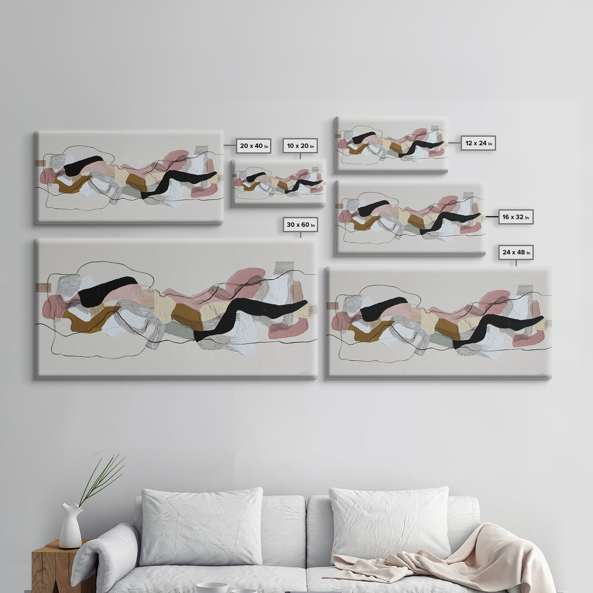 Continuous Line Dancer Framed Canvas Print, Line Art, Gallery Wall Art, Living Room Decor, Abstract Art, Line, LIN-2x1-99