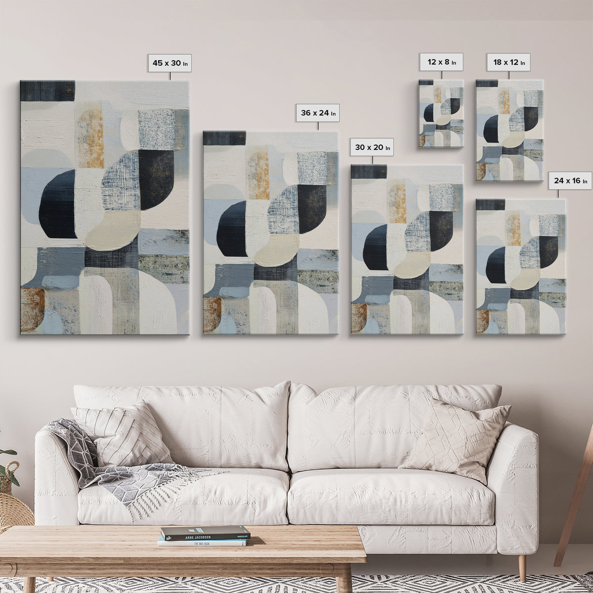 Line Art Shell and Coastal Forms Canvas Print, Line Art, Living Room Wall Art, Living Room Decor, Abstract Art, Line, LIN-2x3-23