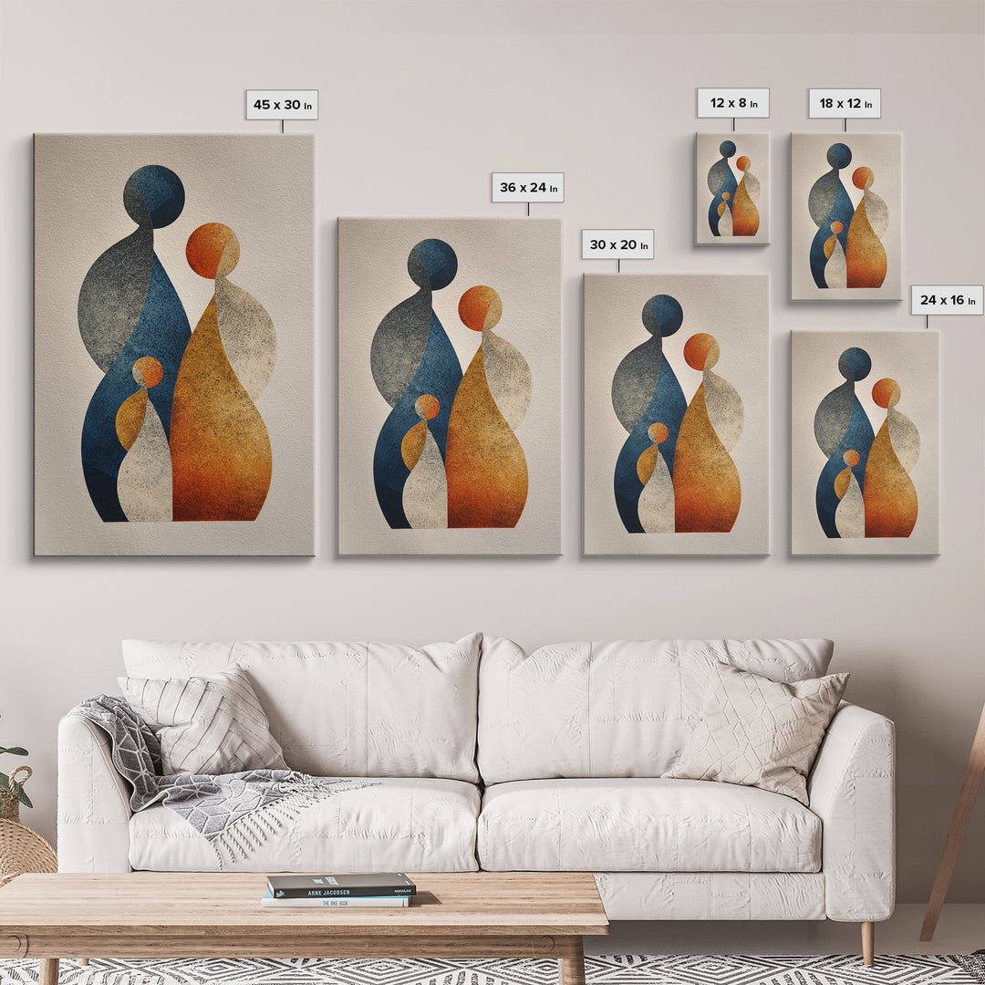 Abstract Family Figures Canvas Print, Line Art, Home Decor, Living Room Decor, Fine Art, Line, Modern Wall Art, Boho Wall Decor, LIN-2x3-32