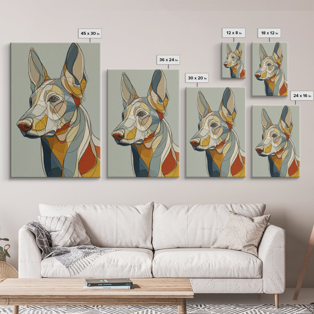 Continuous Line Dog Portrait Canvas Print, Line Art, Minimalist Wall Art, Living Room Decor, Fine Art, Line, Fine Art Print, LIN-2x3-45