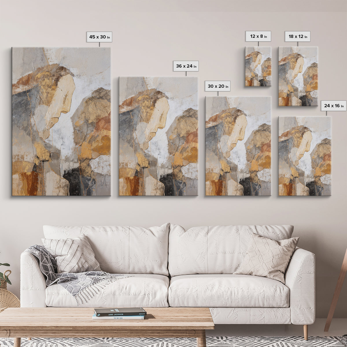 Line Art Shell and Coastal Forms Framed Canvas Print, Line Art, Portrait from Photo, Living Room Decor, Fine Art, Line, LIN-2x3-47