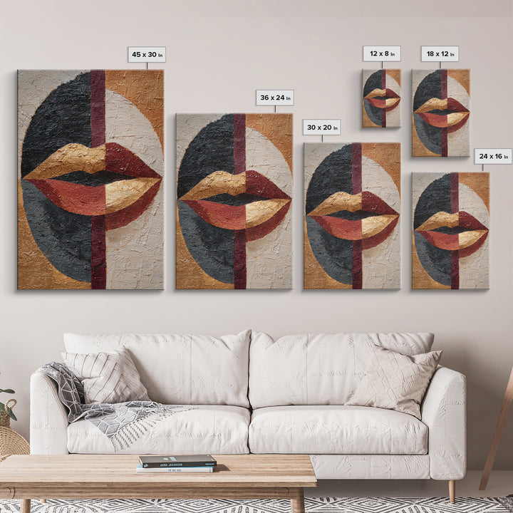 Abstract Lips and Hand Fashion Sketch Canvas Print, Line Art, Canvas Art, Living Room Decor, Fine Art, Line, Jesus Wall Art, LIN-2x3-50