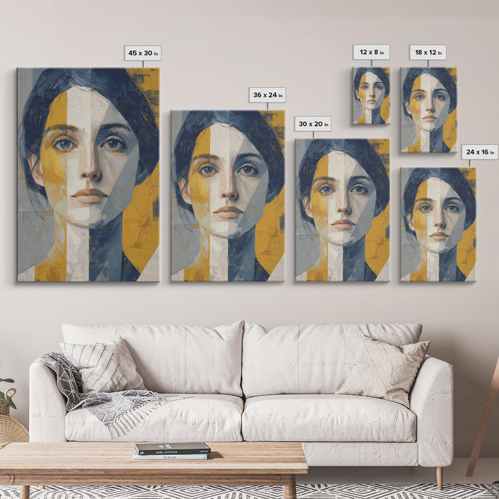 Minimal Eyes and Nose Composition Canvas Print, Line Art, Modern Wall Art, Living Room Decor, Fine Art, Line, Bird Wall Art, LIN-2x3-70