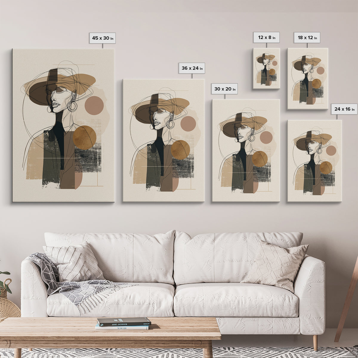 Line Drawing of a Woman Canvas Print, Line Art, Luxury Decor, Living Room Decor, Oil Painting, Line, Printable, LIN-2x3-99