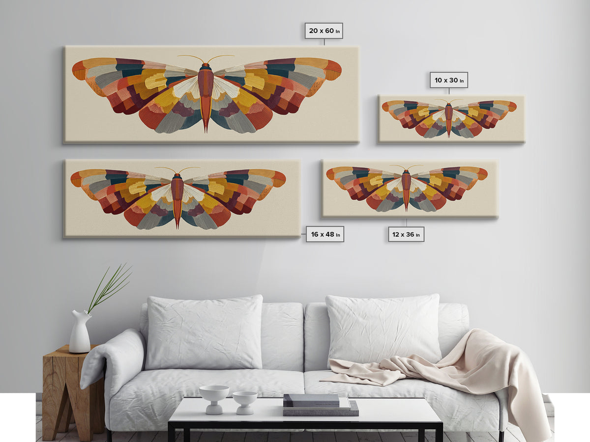 Line Art Butterfly Canvas Print, Line Art, Living Room Wall Art, Living Room Decor, Fine Art, Line, Aesthetic Prints, LIN-3x1-38