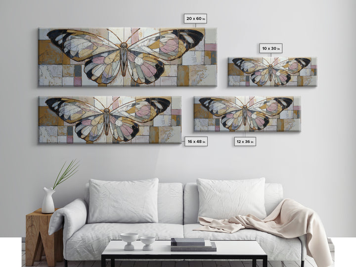 Line Art Butterfly Canvas Print, Line Art, Jesus Wall Art, Living Room Decor, Abstract Art, Line, Statement Artwork, LIN-3x1-86