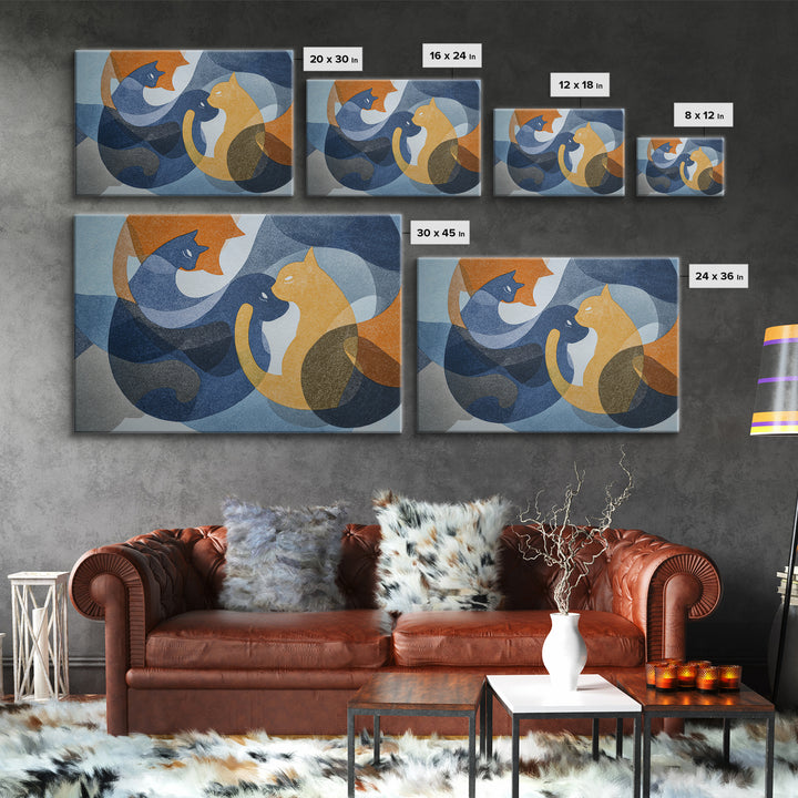 Monoline Cat Stretching Canvas Print, Line Art, Modern Decor, Living Room Decor, Abstract Art, Line, Contemporary Art, LIN-3x2-58