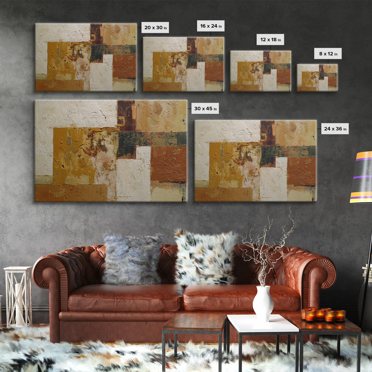 Minimal Eyes and Nose Composition Canvas Print, Line Art, Gallery Wall Set, Living Room Decor, Abstract Art, Line, LIN-3x2-66