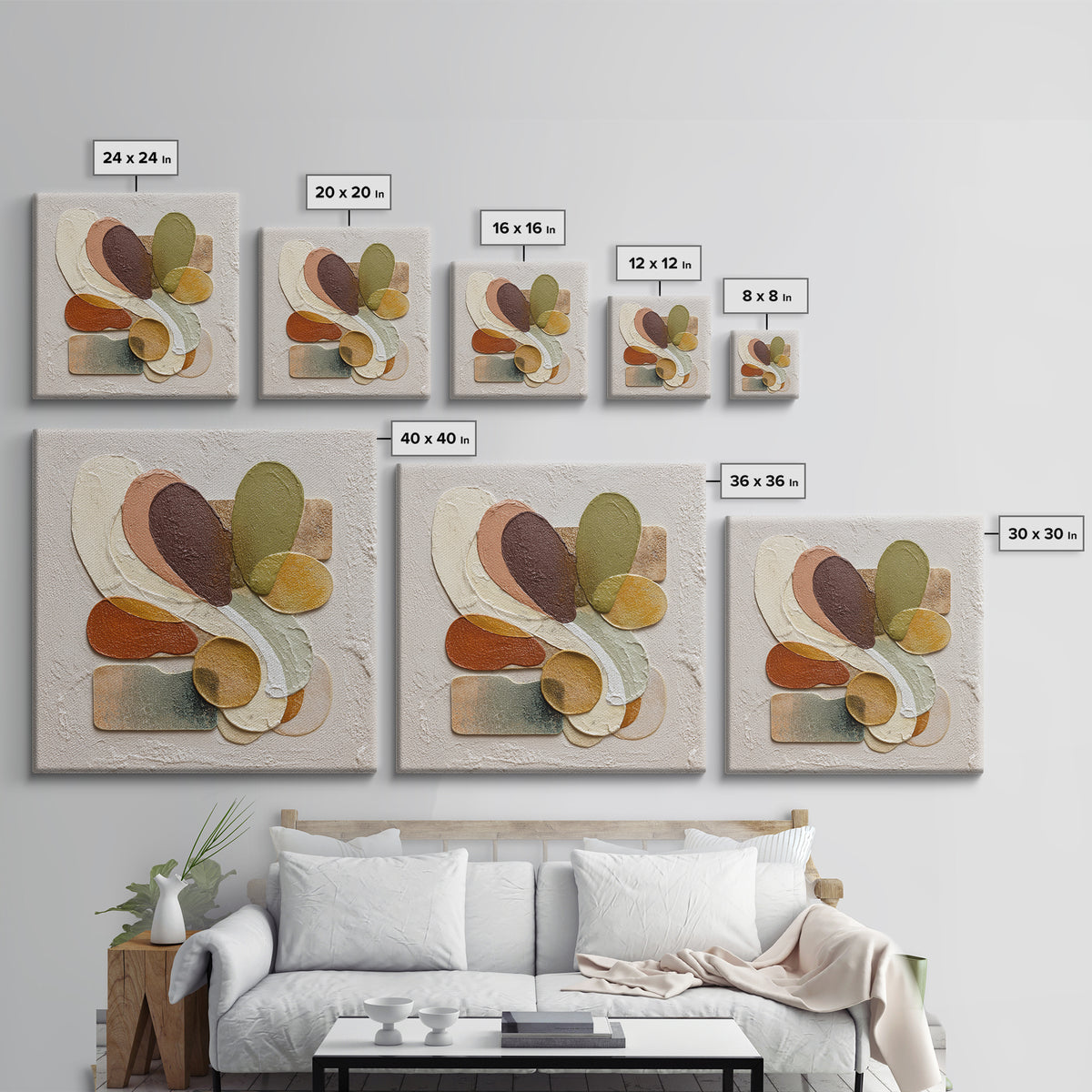 Abstract Organic Shapes Canvas Print, Living Room Art, Art Nouveau, Living Room Decor, Abstract Art, Living, Modern Wall Art, LIR-1x1-15