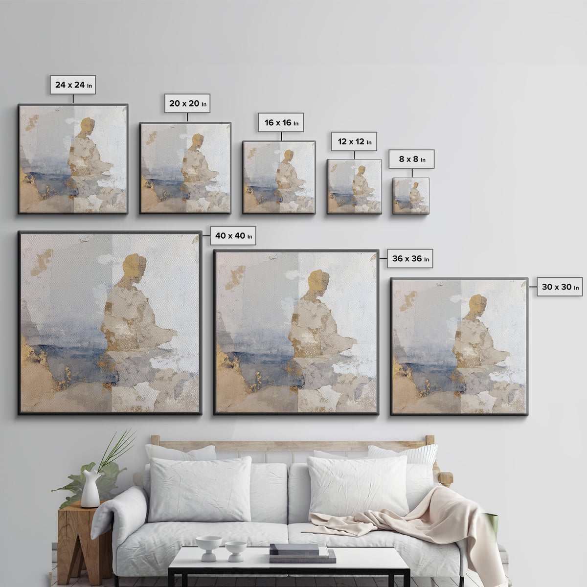 Oversized Line Figure Canvas Print, Living Room Art, Gallery Decor, Living Room Decor, Fine Art, Living, Wall Art, Home Decor, LIR-1x1-17
