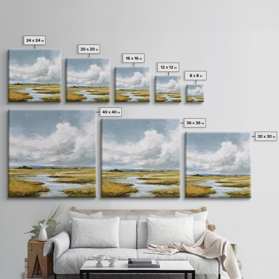 Large Cloudscape with Gentle Movement Canvas Print, Living Room Art, Abstract Art, Living Room Decor, Watercolor Art, Living, LIR-1x1-19