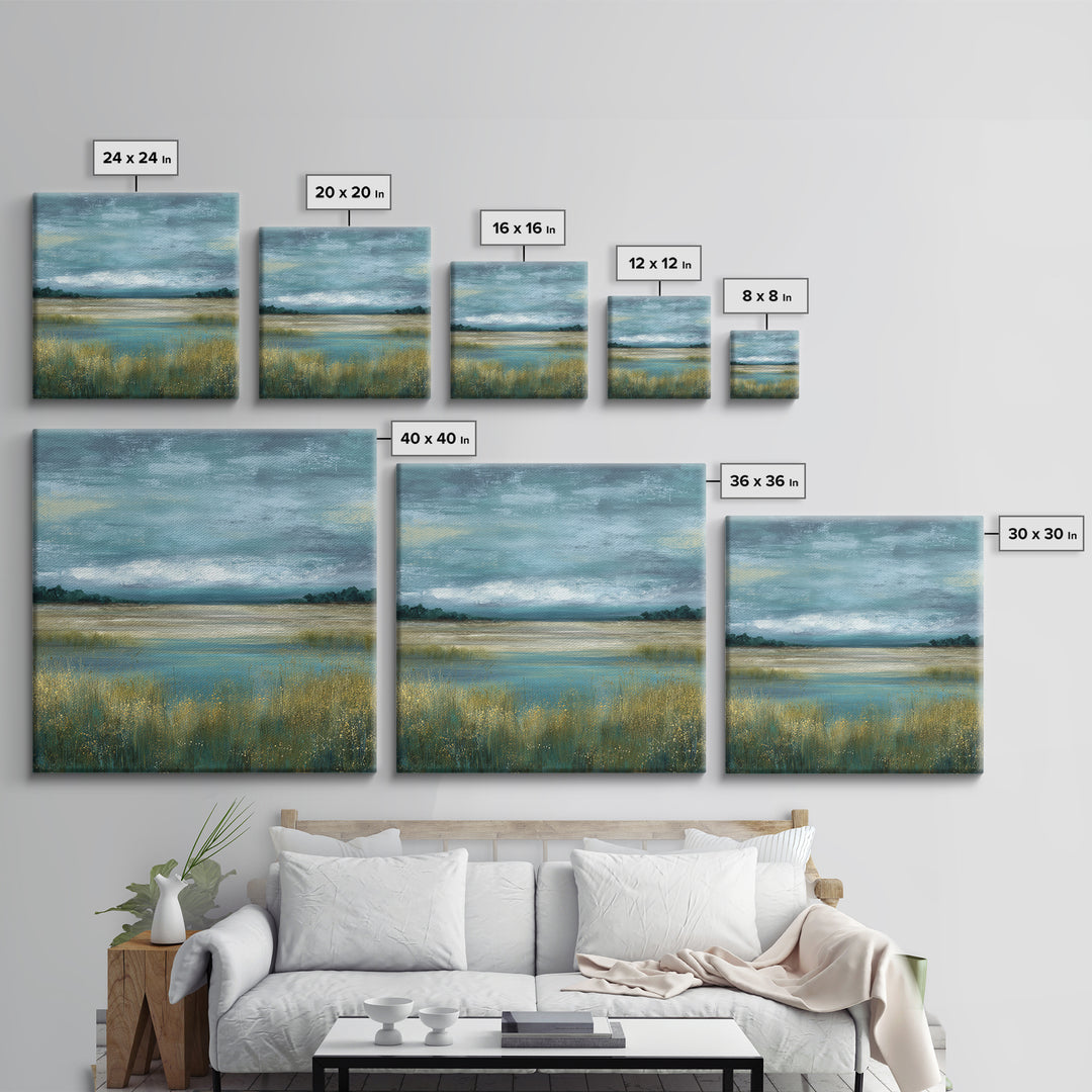 Quiet Meadow Landscape Canvas Print, Living Room Art, Living Room Decor, Watercolor Art, Living, Abstract Wall Art, LIR-1x1-23