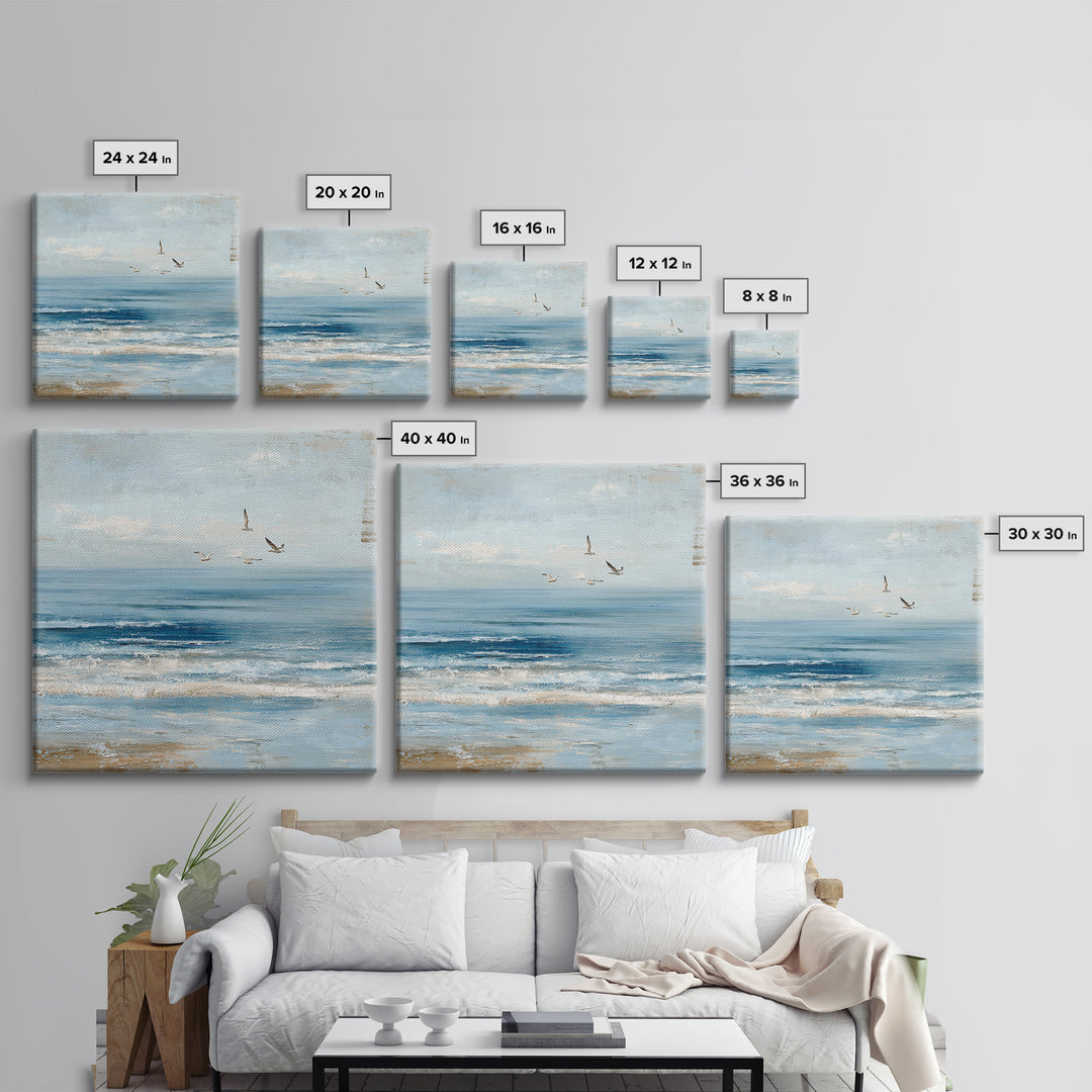 Coastal Aerial Shoreline Canvas Print, Living Room Art, Pet Portraits, Living Room Decor, Fine Art, Living, Neutral Decor, LIR-1x1-35