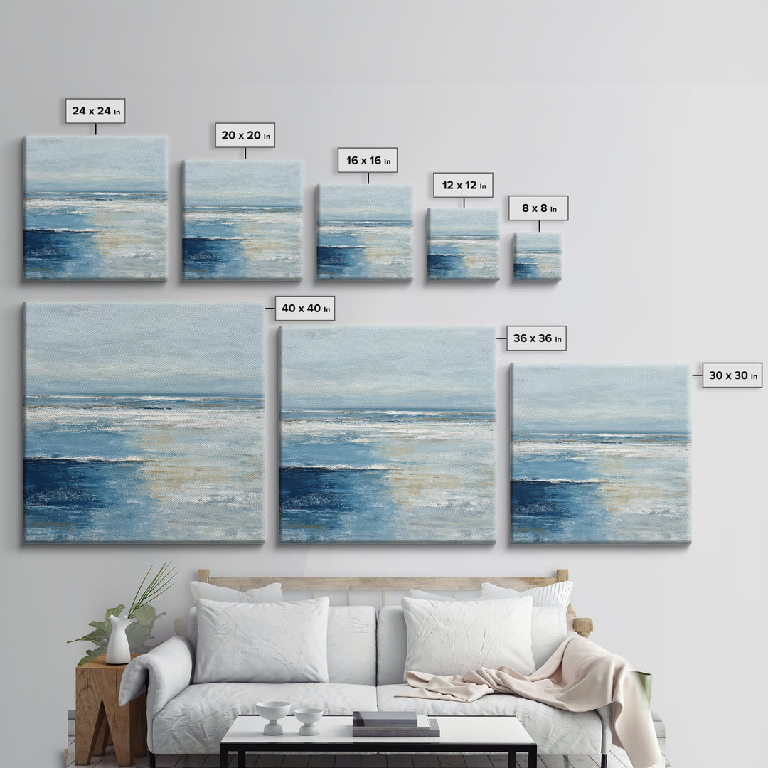 Moody Seascape for Dramatic Focal Point Canvas Print, Living Room Art, Bedroom Wall Art, Living Room Decor, Oil Painting, LIR-1x1-54