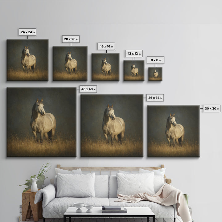 Contemporary Horse Portrait Framed Canvas Print, Living Room Art, 3 Piece Wall Art, Living Room Decor, Fine Art, Living, LIR-1x1-58