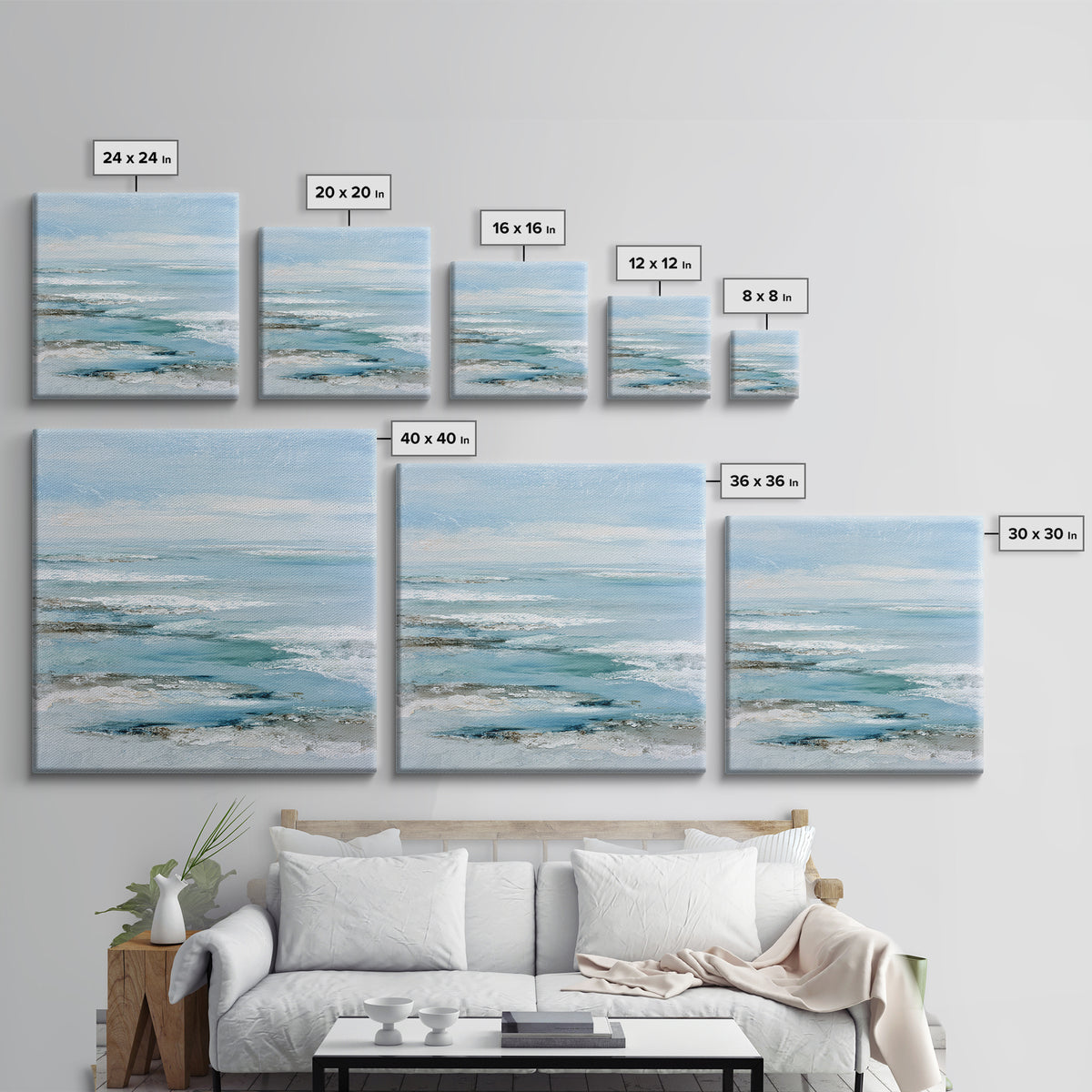 Coastal Aerial Shoreline Canvas Print, Living Room Art, Gallery Decor, Living Room Decor, Fine Art, Living, Wall Art, LIR-1x1-59