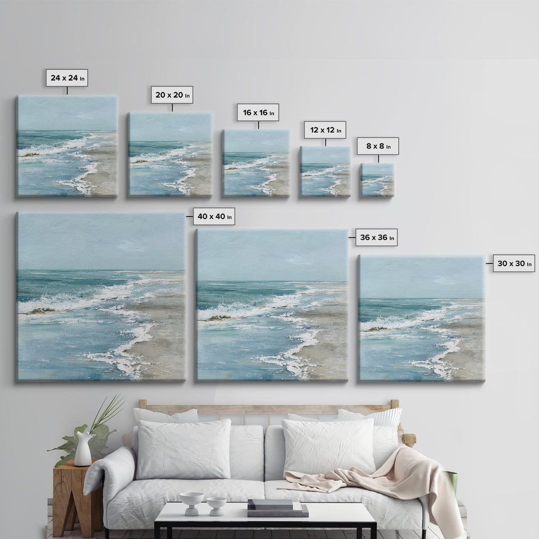 Moody Seascape for Dramatic Focal Point Canvas Print, Living Room Art, Abstract Wall Art, Living Room Decor, Living, Home Decor, LIR-1x1-6