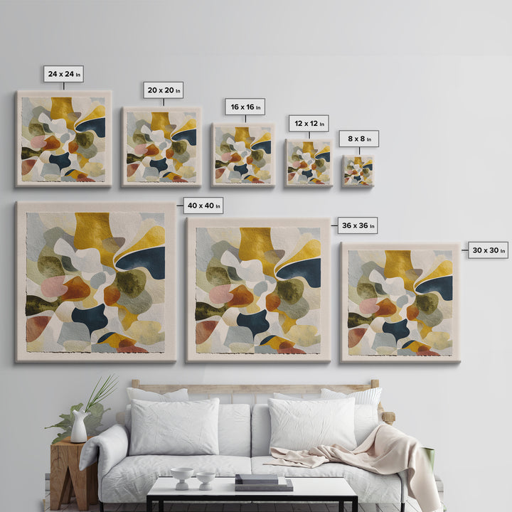 Abstract Organic Shapes Framed Canvas Print, Living Room Art, Neutral Decor, Living Room Decor, Fine Art, Living, Home Decor, LIR-1x1-63