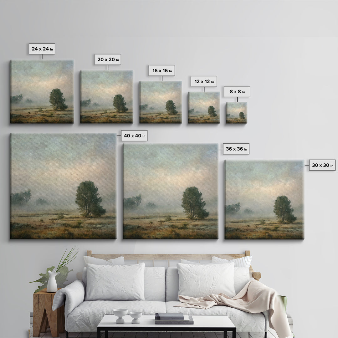 Quiet Meadow Landscape Framed Canvas Print, Living Room Art, Living Room Wall Art, Living Room Decor, Fine Art, Living, LIR-1x1-71