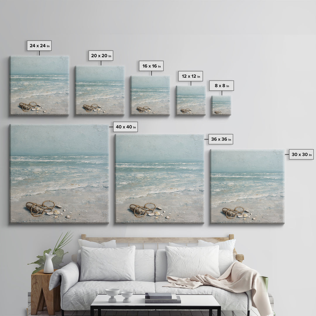 Moody Seascape for Dramatic Focal Point Framed Canvas Print, Living Room Art, Statement Artwork, Living Room Decor, Living, LIR-1x1-78
