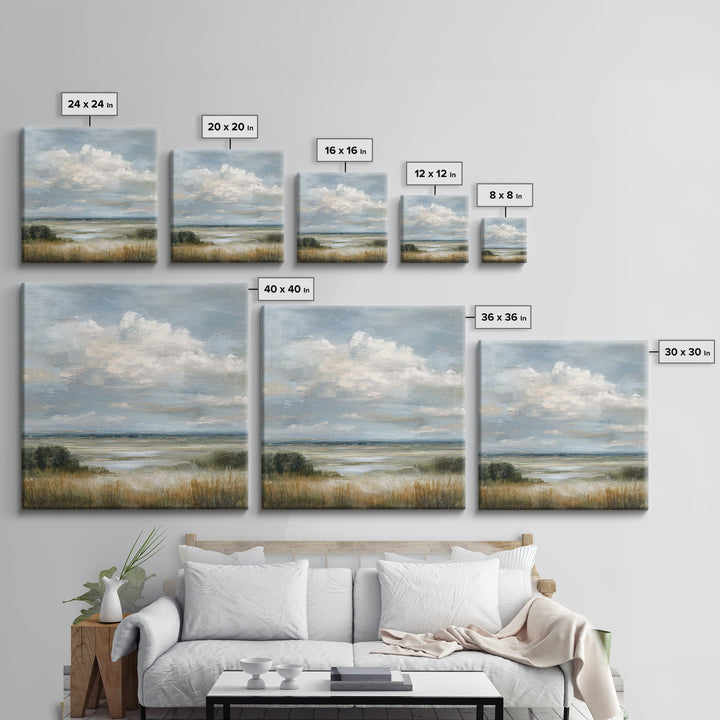 Large Cloudscape with Gentle Movement Canvas Print, Living Room Art, Room Decor, Living Room Decor, Fine Art, Living, LIR-1x1-91