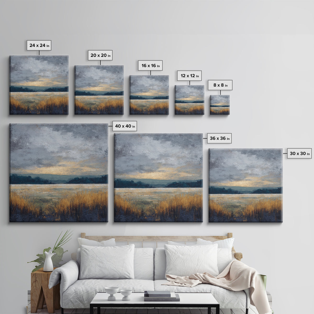 Quiet Meadow Landscape Canvas Print, Living Room Art, Fine Art Print, Living Room Decor, Fine Art, Living, Wall Decor, LIR-1x1-95