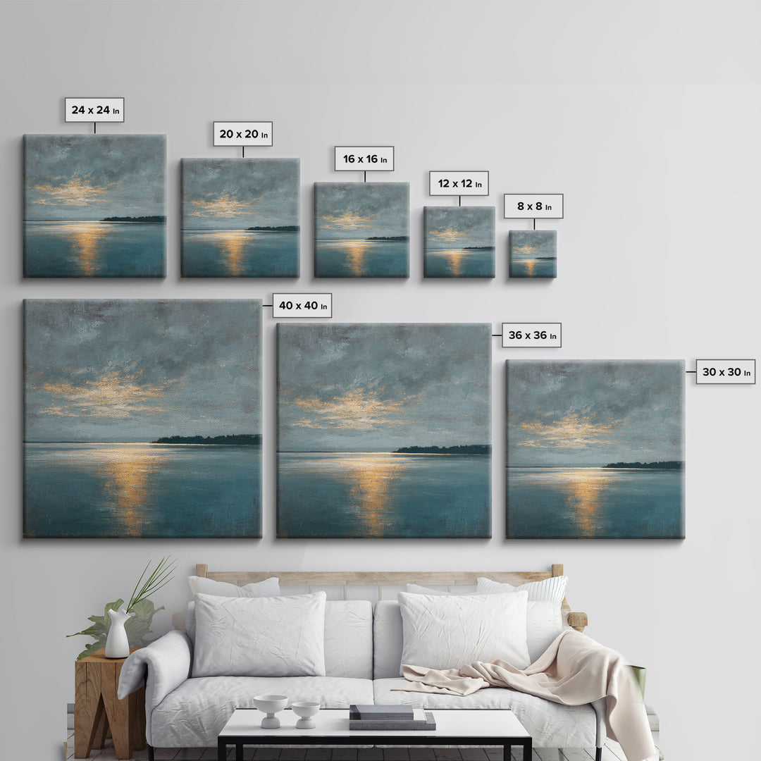 Modern Landscape with Expansive Calm Sky Canvas Print, Living Room Art, Wall Decor, Living Room Decor, Oil Painting, Living, LIR-1x1-99