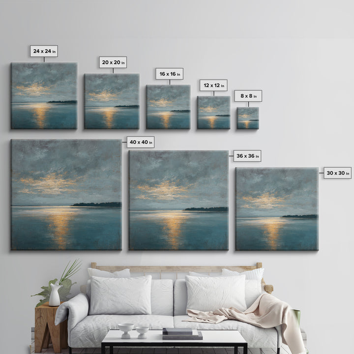 Modern Landscape with Expansive Calm Sky Canvas Print, Living Room Art, Wall Decor, Living Room Decor, Oil Painting, Living, LIR-1x1-99