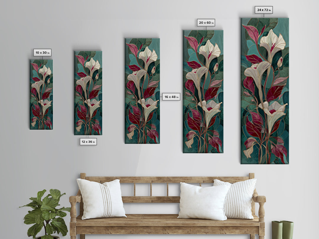 Botanical Vase Painting Canvas Print, Living Room Art, Gallery Decor, Living Room Decor, Fine Art, Living, Wall Art, Home Decor, LIR-1x3-14