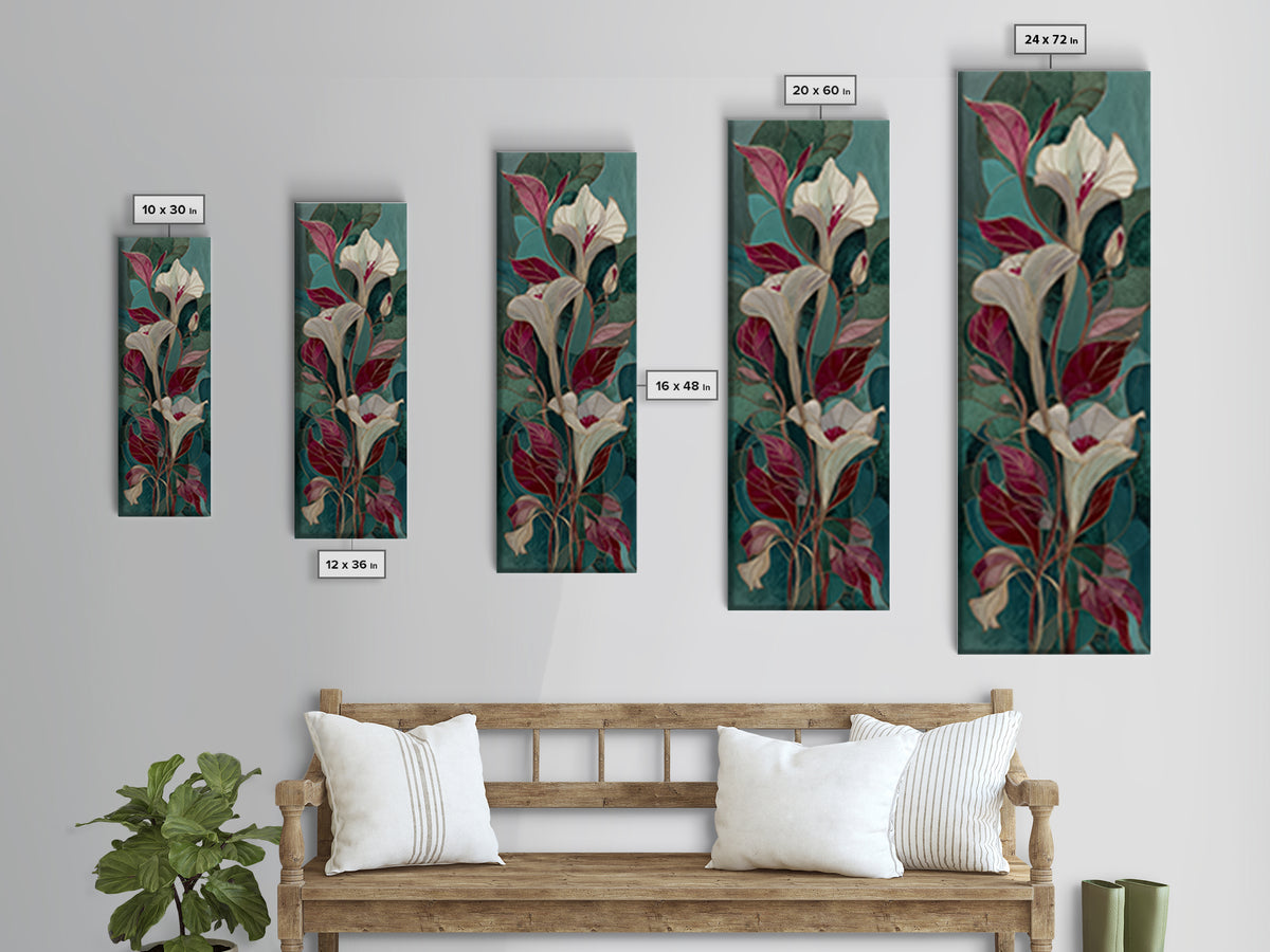 Botanical Vase Painting Canvas Print, Living Room Art, Gallery Decor, Living Room Decor, Fine Art, Living, Wall Art, Home Decor, LIR-1x3-14