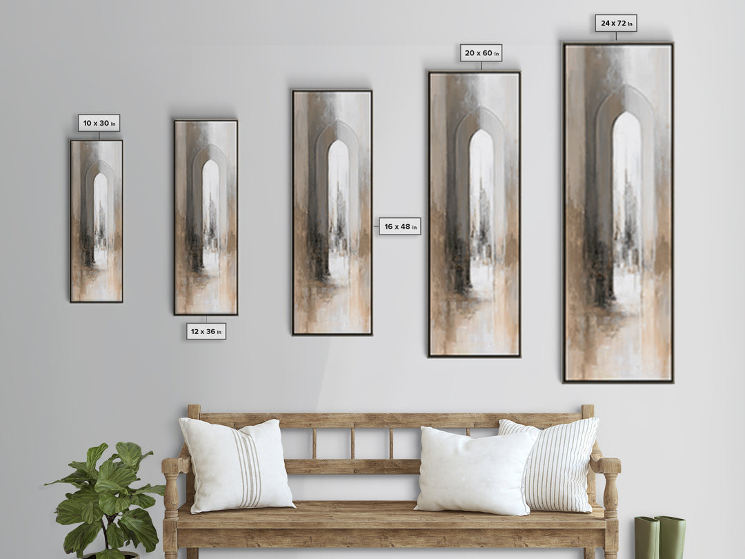 Black and White Architectural Arch Composition Canvas Print, Living Room Art, Digital Wall Art, Living Room Decor, Living, LIR-1x3-19