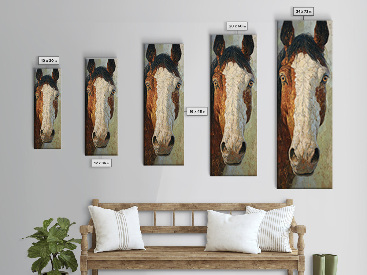 Contemporary Horse Portrait Canvas Print, Living Room Art, Modern Wall Art, Living Room Decor, Fine Art, Living, LIR-1x3-22